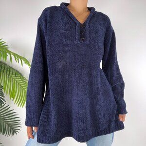 Vintage 90s Carolina Colours Navy Cottagecore Indie Grandpa Pullover Sweater / M